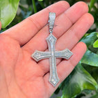 Moissanite Large Baguette Cross Pendant