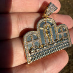 Last Supper Iced Pendant 14k Gold Plated + Steel Rope Chain