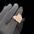 Moissanite Trap House Ring, Rose Gold 925 Silver Size 9