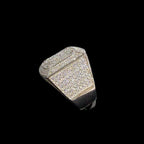 Moissanite Eagle Signet Ring, 925 Silver Iced Out Mens Hip Hop Ring, GRA Certified Eagle Crest Jewelry
