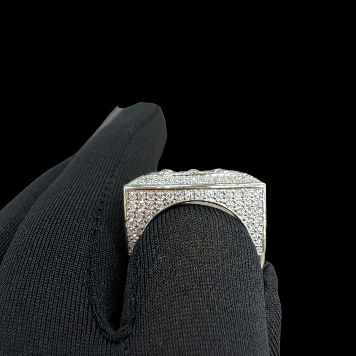 Moissanite Eagle Signet Ring, 925 Silver Iced Out Mens Hip Hop Ring, GRA Certified Eagle Crest Jewelry