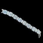 7mm Moissanite Emerald Cut Marquise Tennis Bracelet 7 Inch, 925 Silver Ladies Iced Out Bracelet