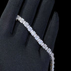 7mm Moissanite Emerald Cut Marquise Tennis Bracelet 7 Inch, 925 Silver Ladies Iced Out Bracelet