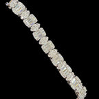 7mm Moissanite Emerald Cut Marquise Tennis Bracelet 7 Inch, 925 Silver Ladies Iced Out Bracelet
