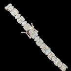 7mm Moissanite Emerald Cut Marquise Tennis Bracelet 7 Inch, 925 Silver Ladies Iced Out Bracelet