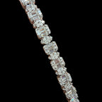 7mm Moissanite Emerald Cut Marquise Tennis Bracelet 7 Inch, 925 Silver Ladies Iced Out Bracelet