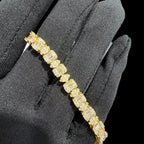 7mm Moissanite Emerald Cut Marquise Tennis Bracelet 7 Inch, 14k Gold 925 Silver Ladies Iced Out Bracelet (Copy)