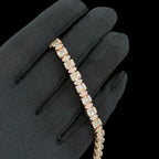 7mm Moissanite Emerald Cut Marquise Tennis Bracelet 7 Inch, Rose Gold 925 Silver Ladies Iced Out Bracelet (Copy) (Copy)