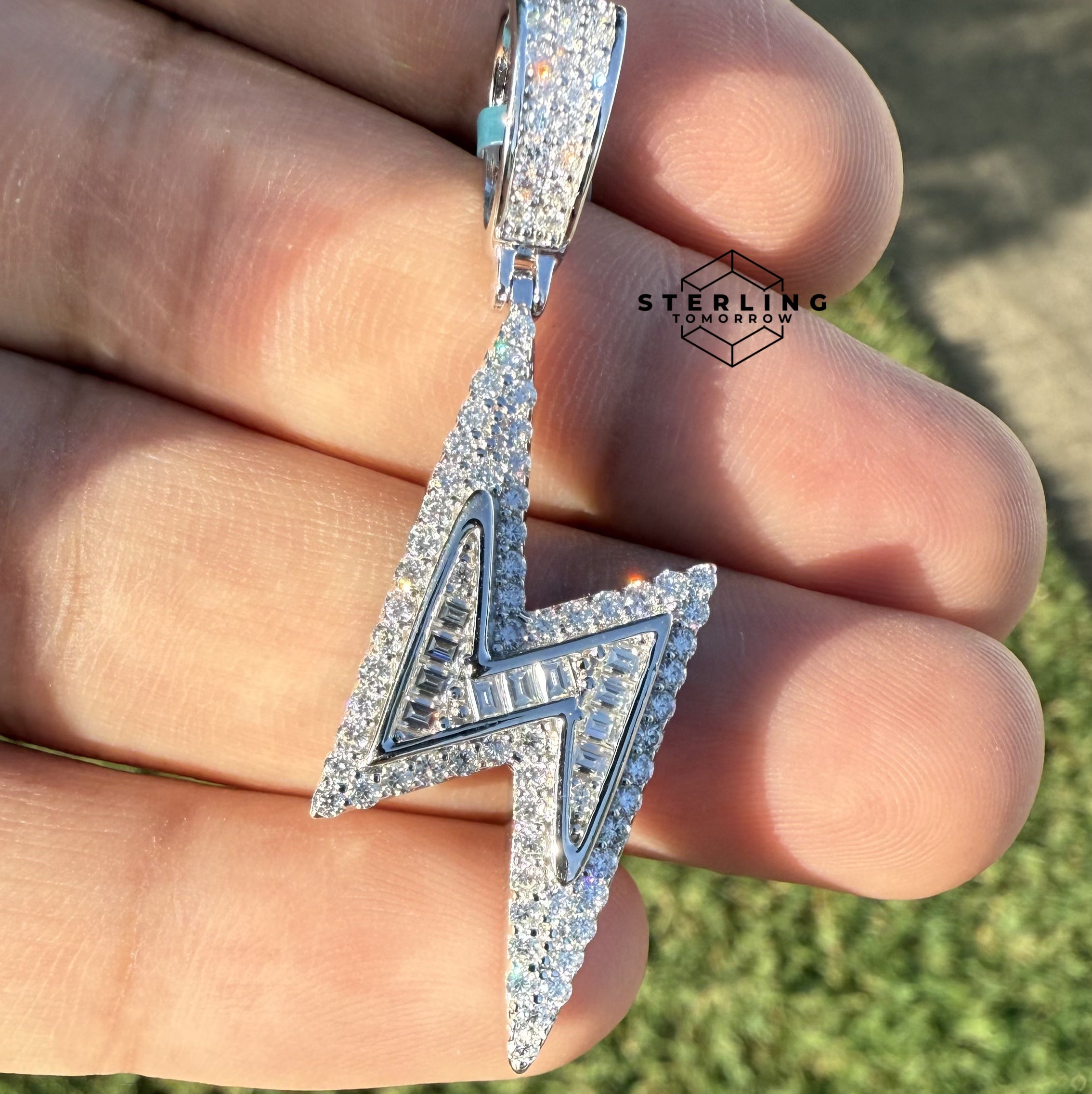 Lightening Bolt Moissanite Pendant