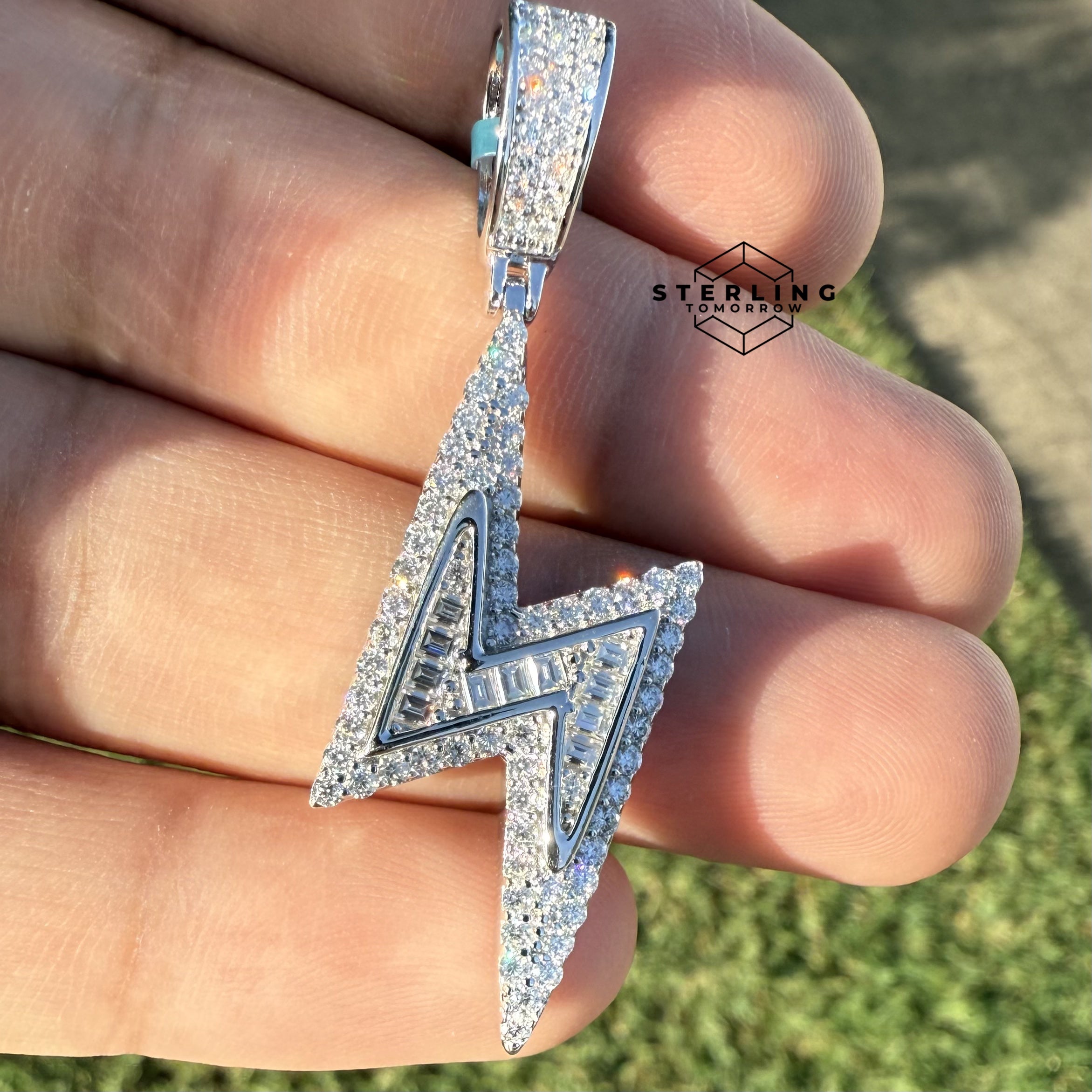 Lightening Bolt Moissanite Pendant