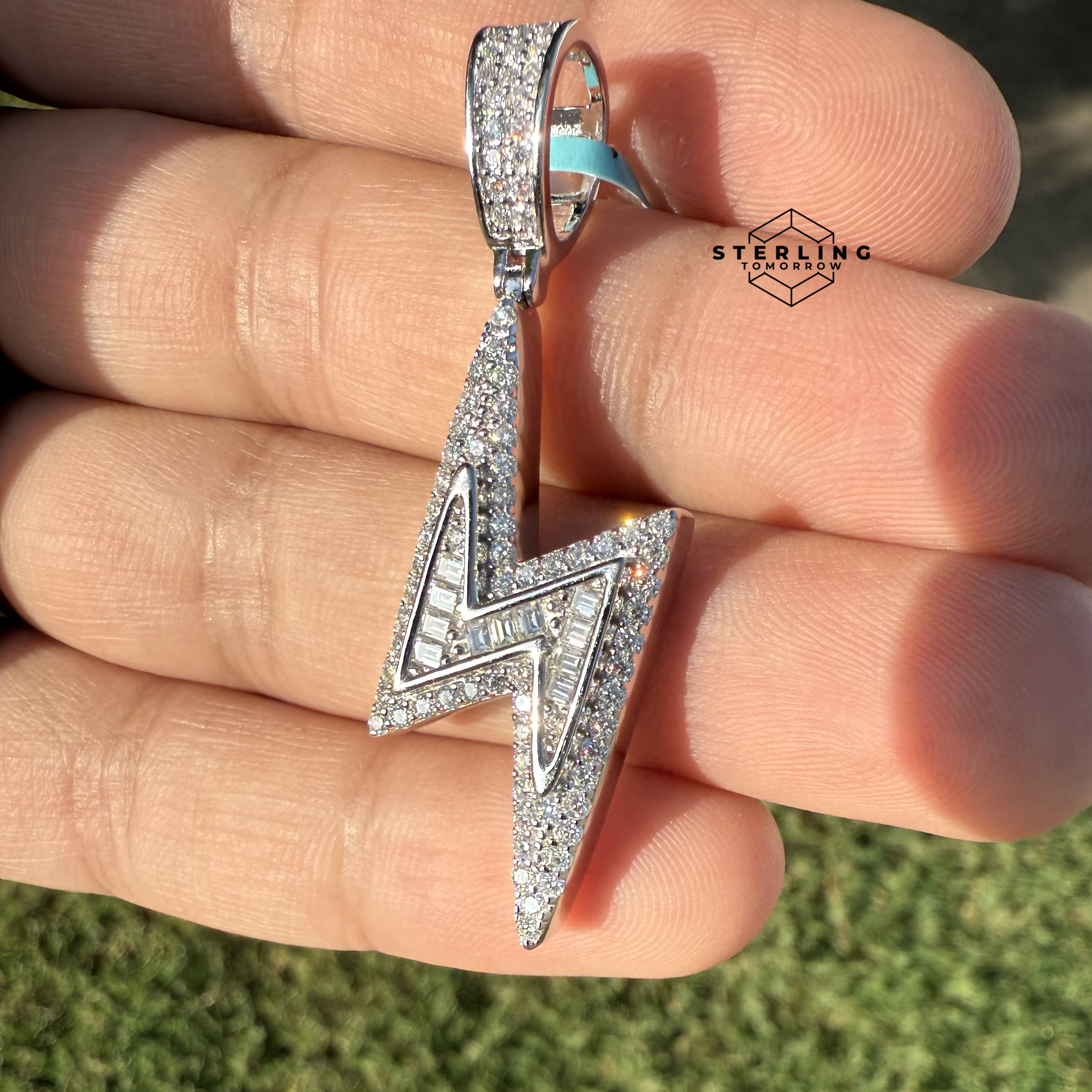 Lightening Bolt Moissanite Pendant