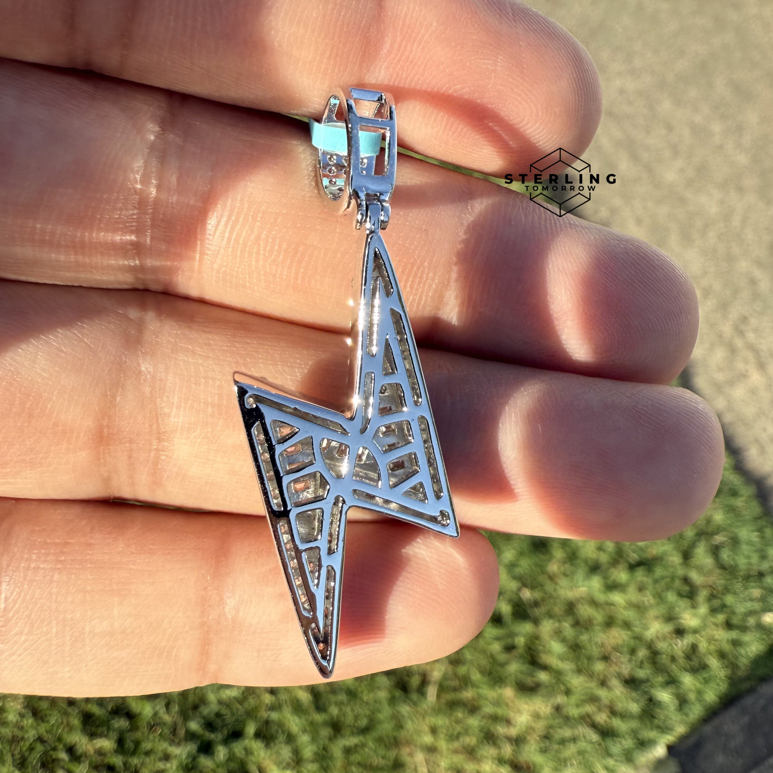 Lightening Bolt Moissanite Pendant