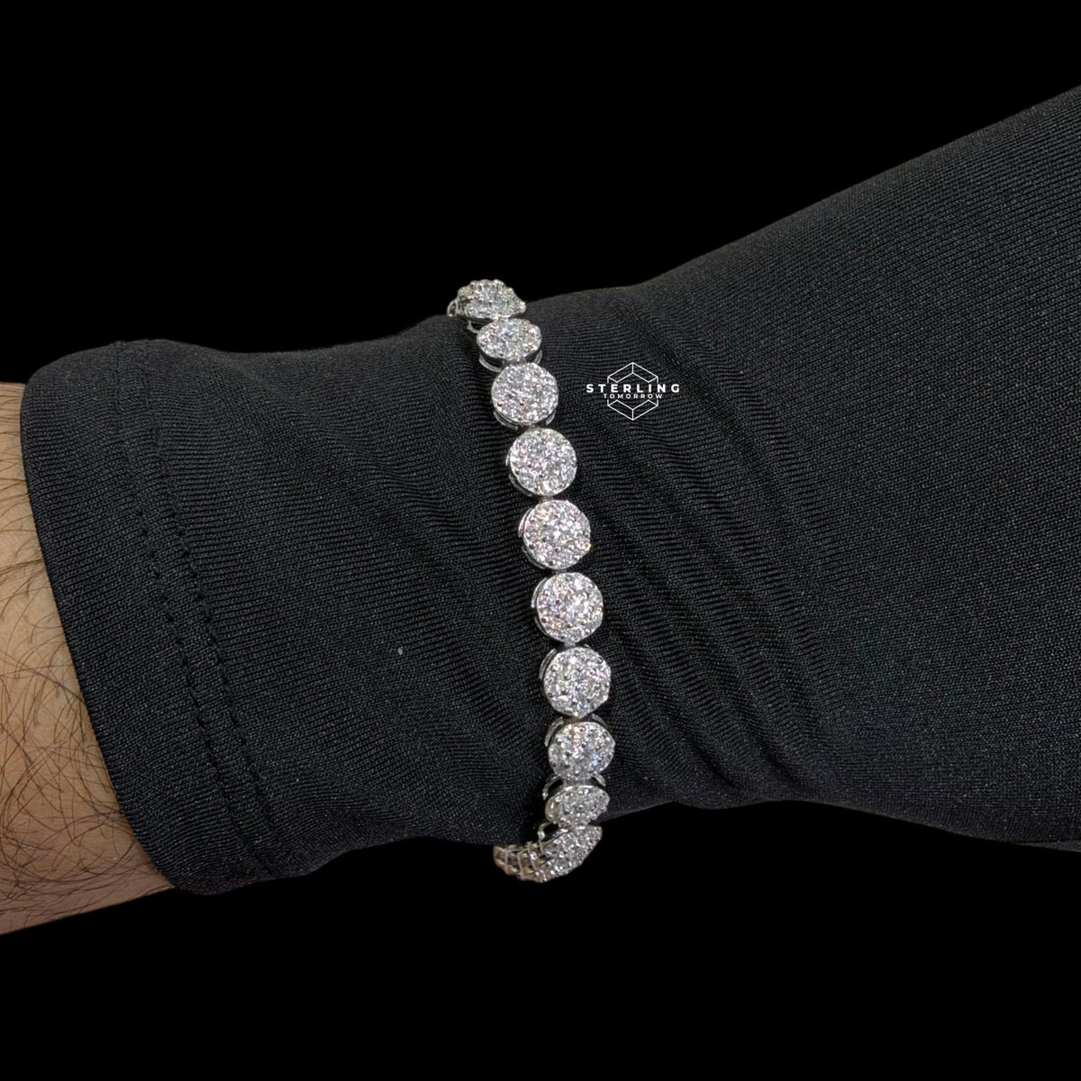 7mm Moissanite Cluster Bracelet 8"