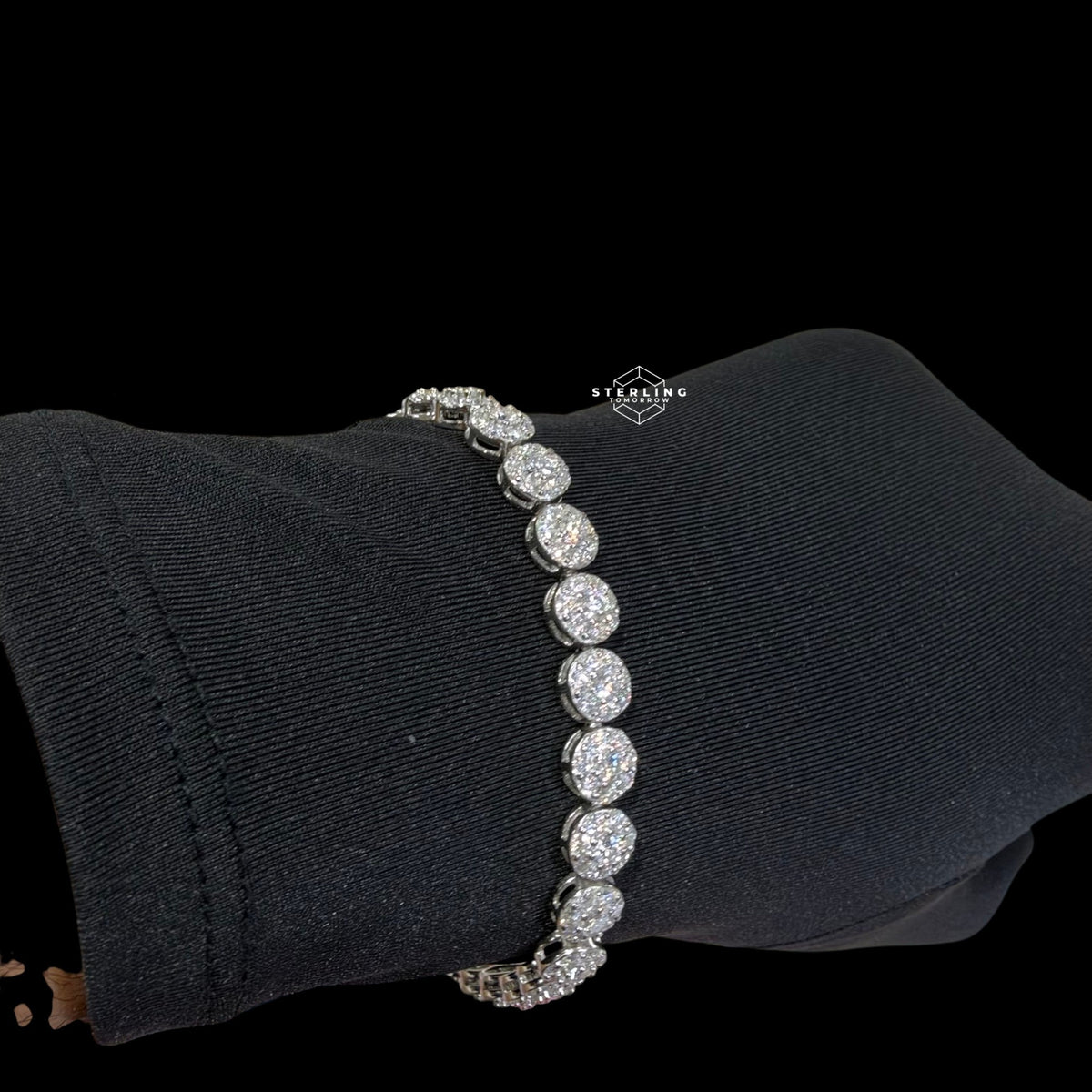 7mm Moissanite Cluster Bracelet 8"