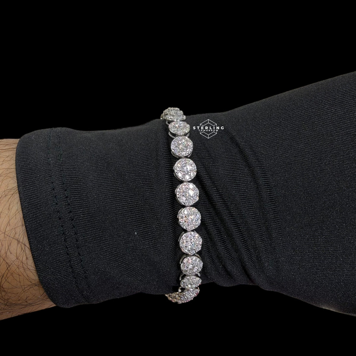 7mm Moissanite Cluster Bracelet 8"