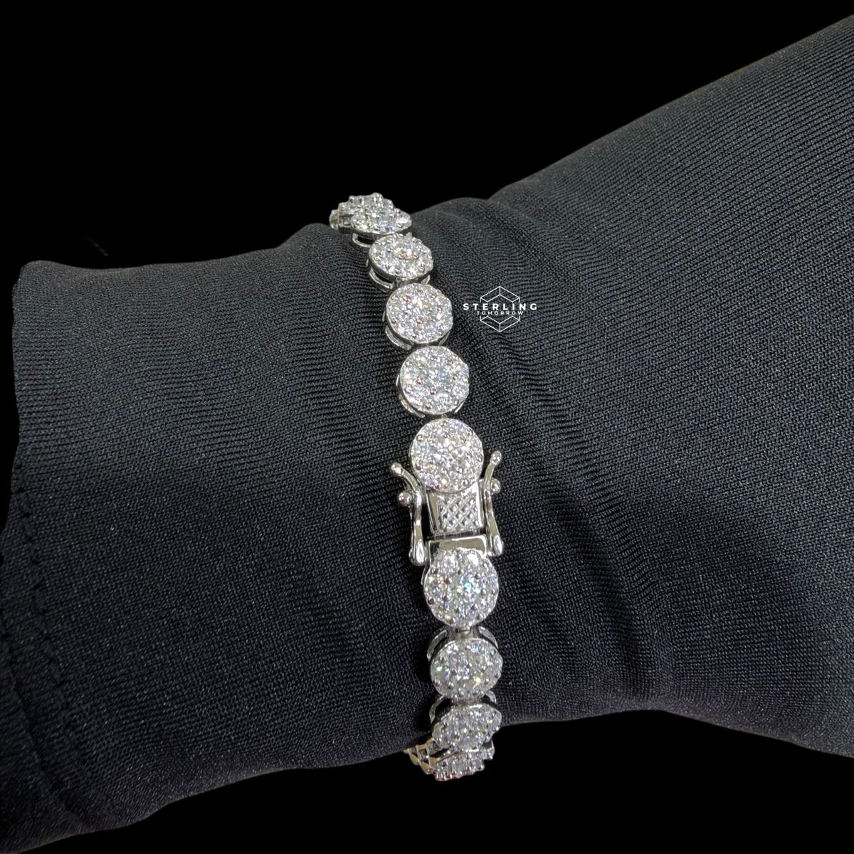 7mm Moissanite Cluster Bracelet 8"