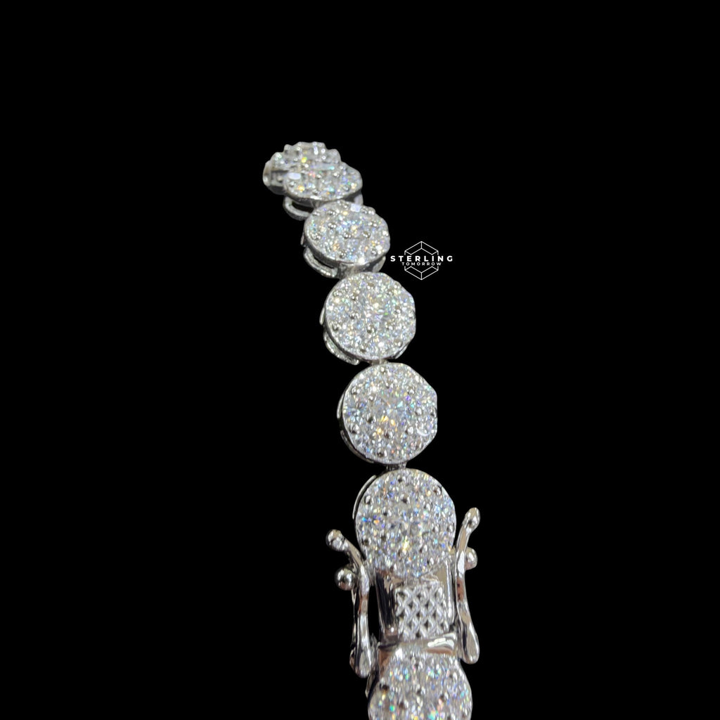 7mm Moissanite Cluster Bracelet 8"
