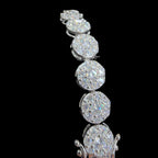 7mm Moissanite Cluster Bracelet 8"