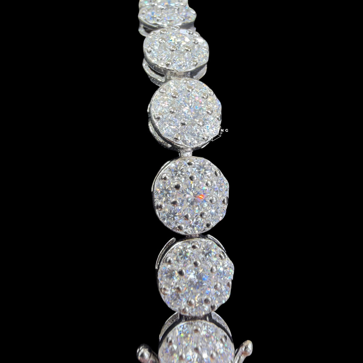 7mm Moissanite Cluster Bracelet 8"