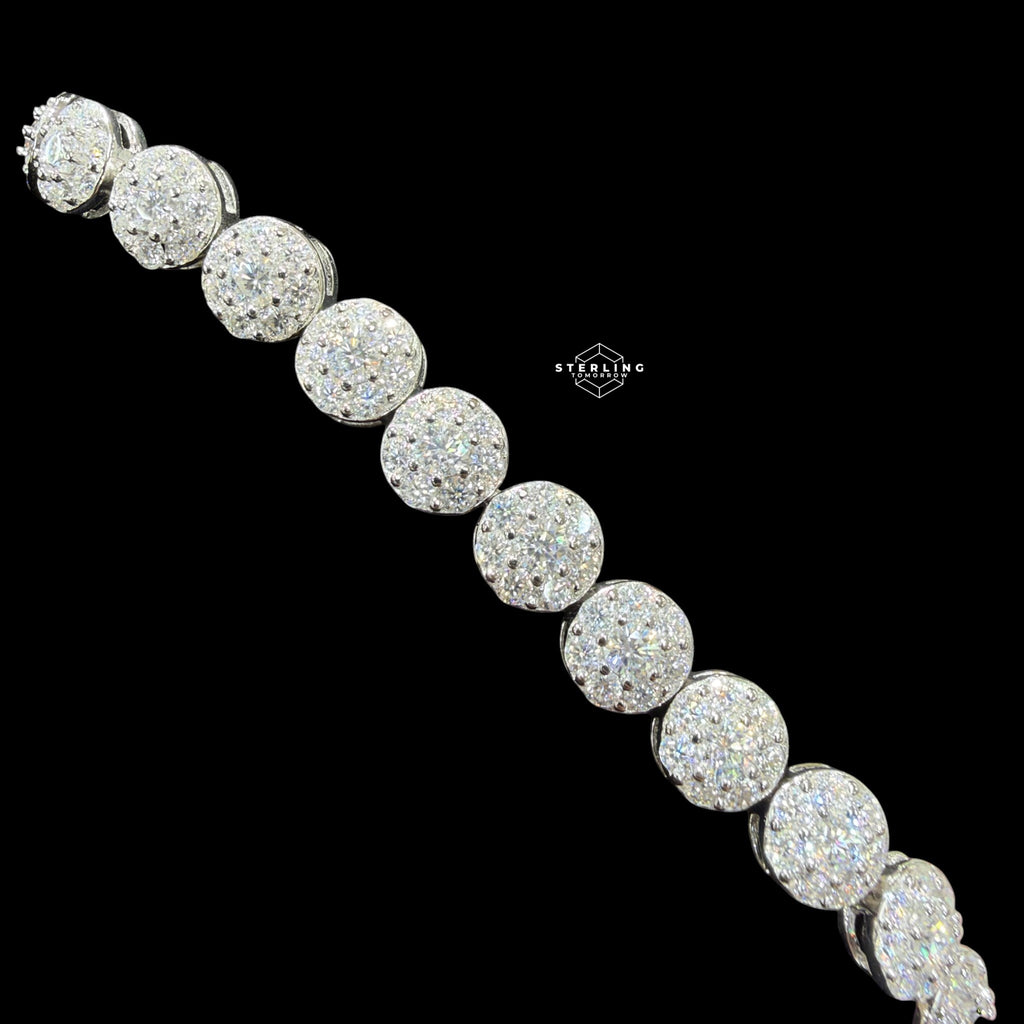 7mm Moissanite Cluster Bracelet 8"