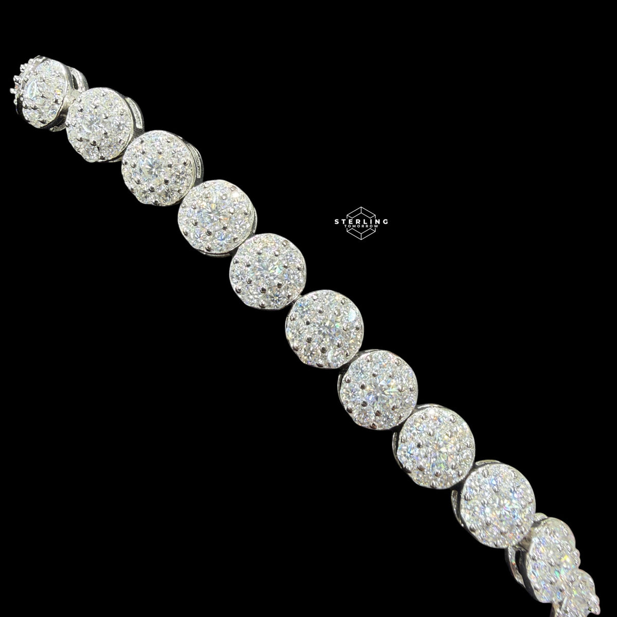 7mm Moissanite Cluster Bracelet 8"
