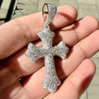 Moissanite Mosaic Set Cross Pendant
