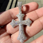 Moissanite Mosaic Set Cross Pendant