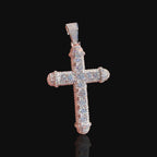 Moissanite Iced Out Cross Pendant, 925 Silver Hip Hop Cross Necklace