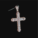 Moissanite Iced Out Cross Pendant, 925 Silver Hip Hop Cross Necklace