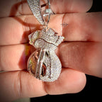 Moissanite Moneybag Iced Pendant