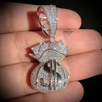 Moissanite Moneybag Iced Pendant