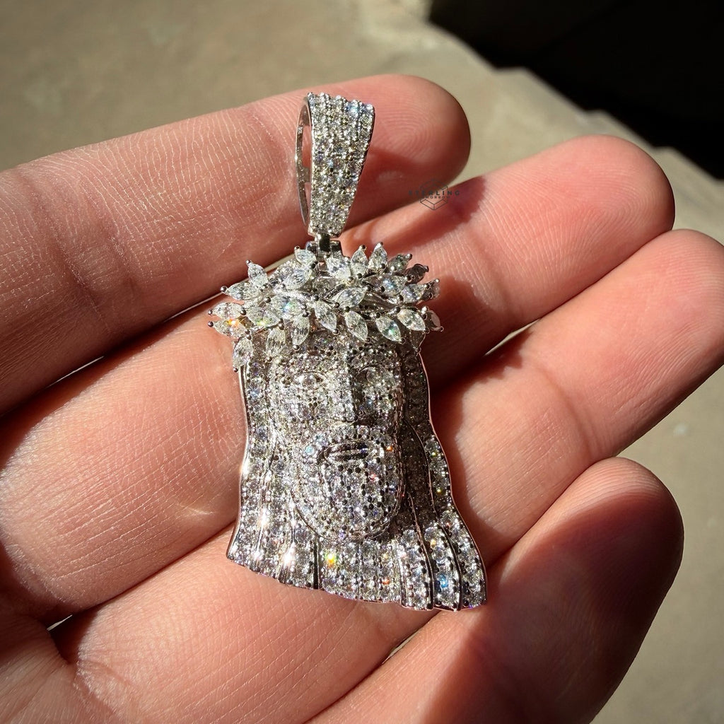 Moissanite Marquis Thorns Jesus Pendant