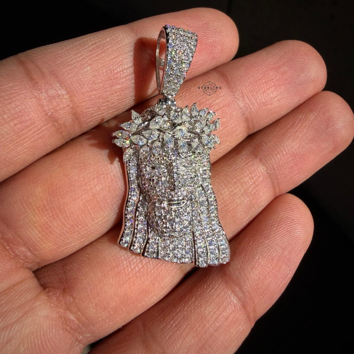 Moissanite Marquis Thorns Jesus Pendant