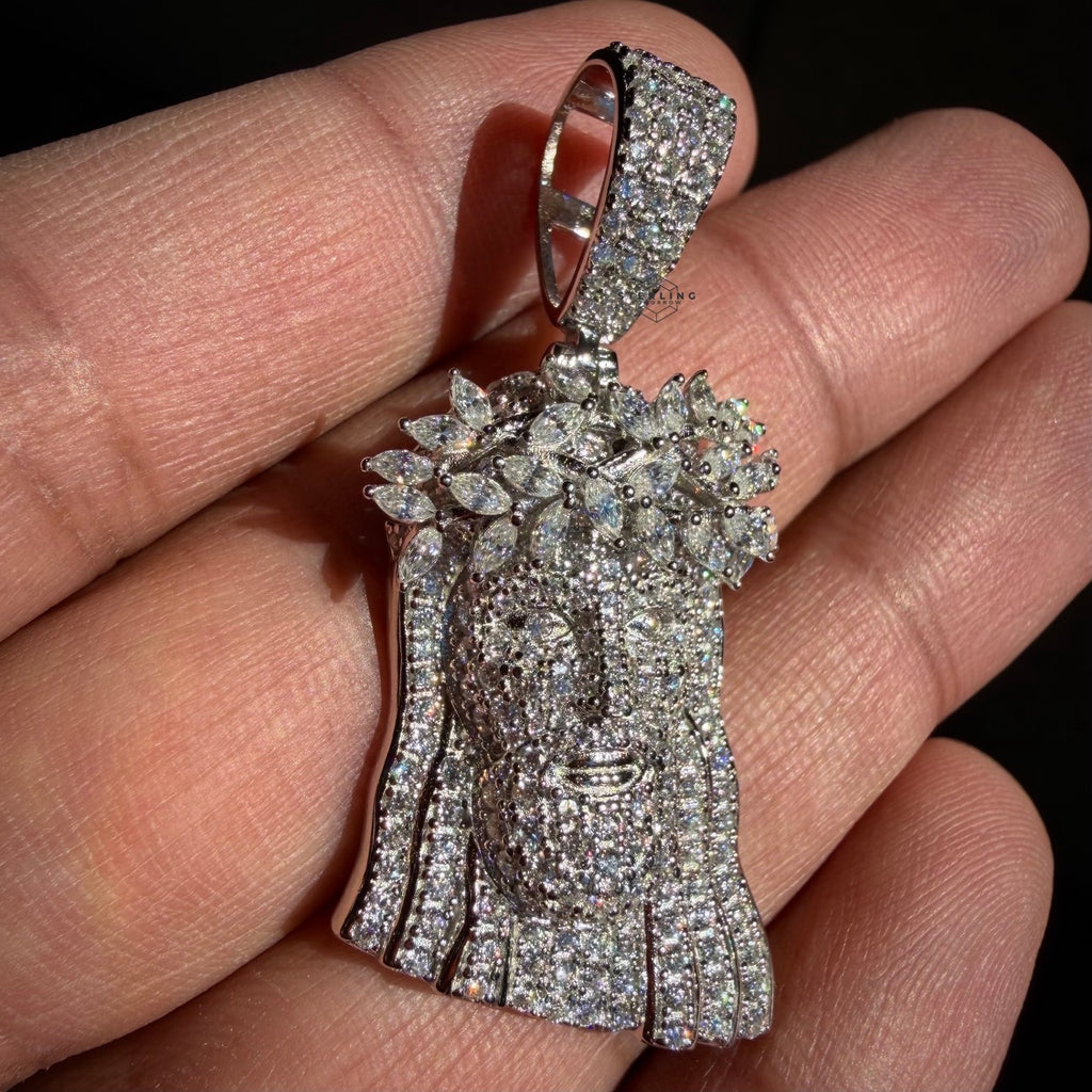 Moissanite Marquis Thorns Jesus Pendant