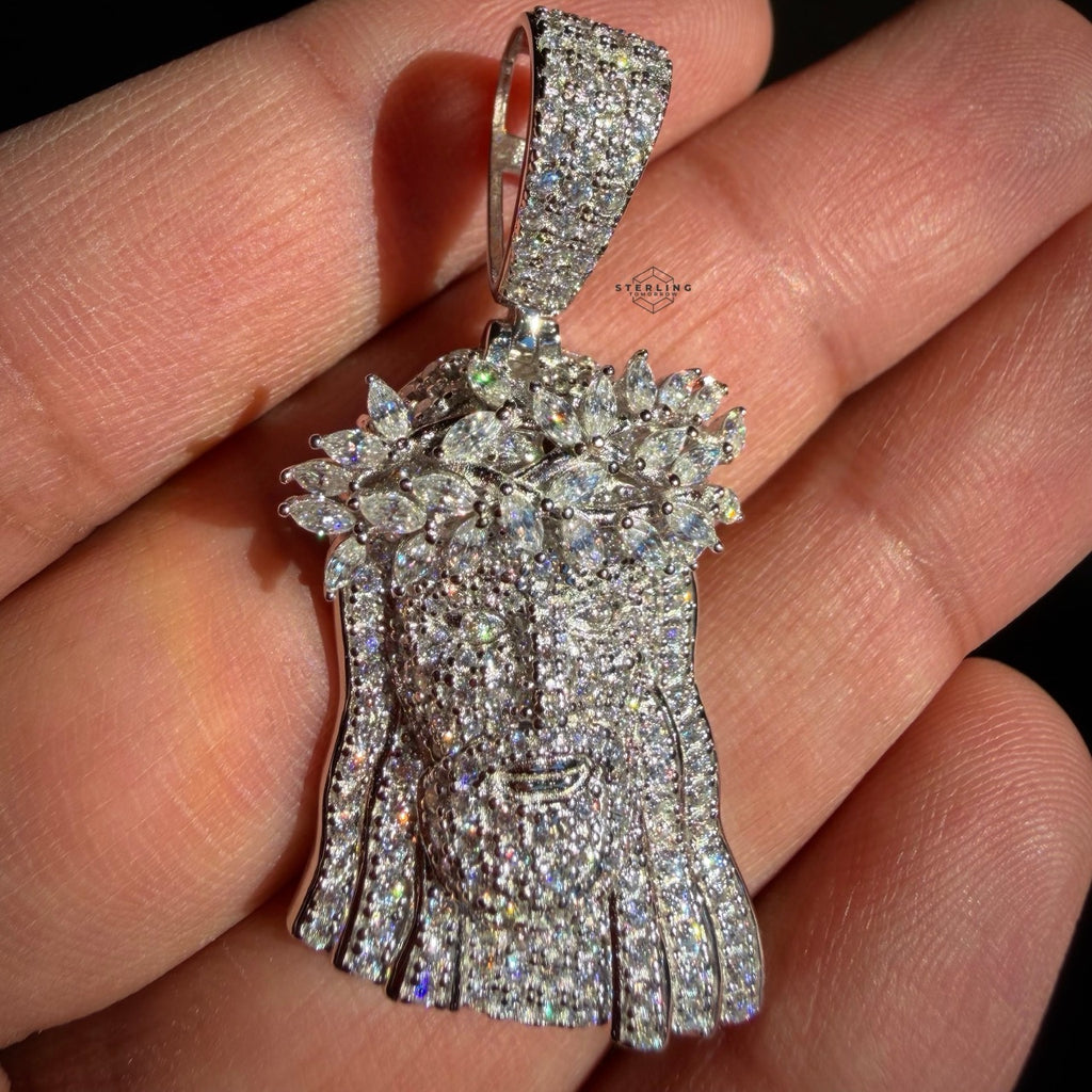 Moissanite Marquis Thorns Jesus Pendant