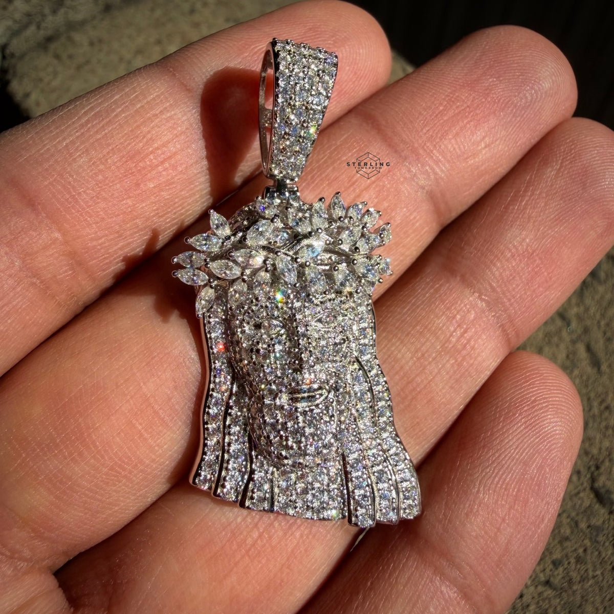 Moissanite Marquis Thorns Jesus Pendant