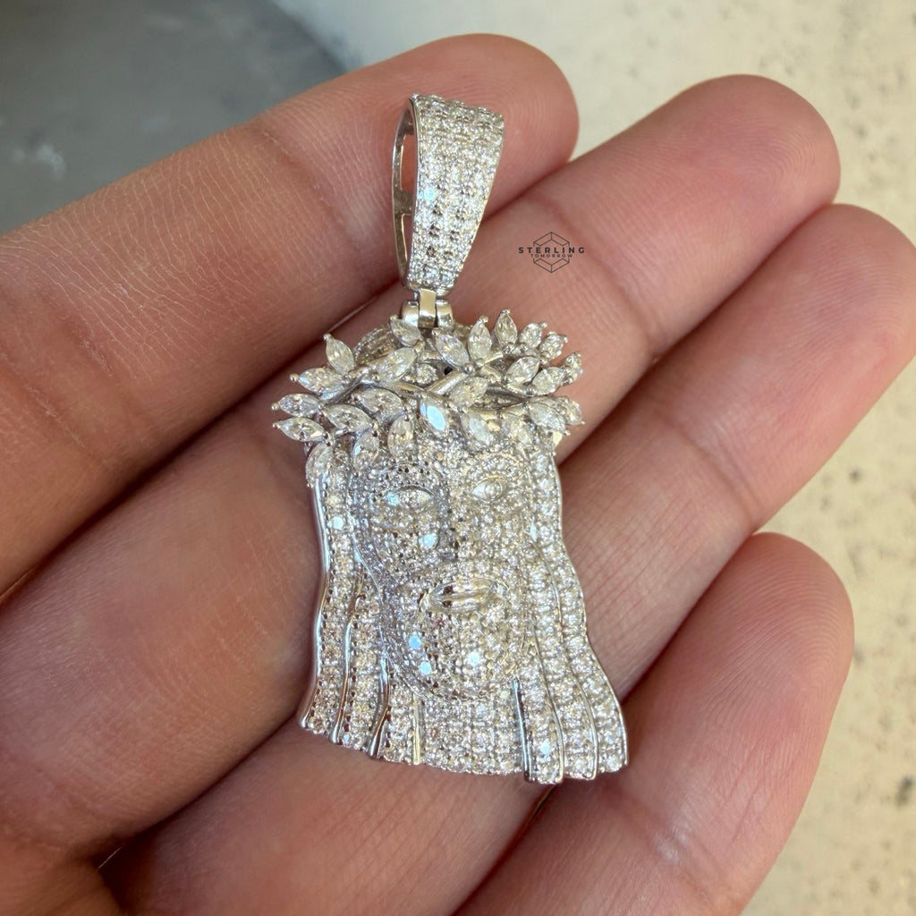 Moissanite Marquis Thorns Jesus Pendant