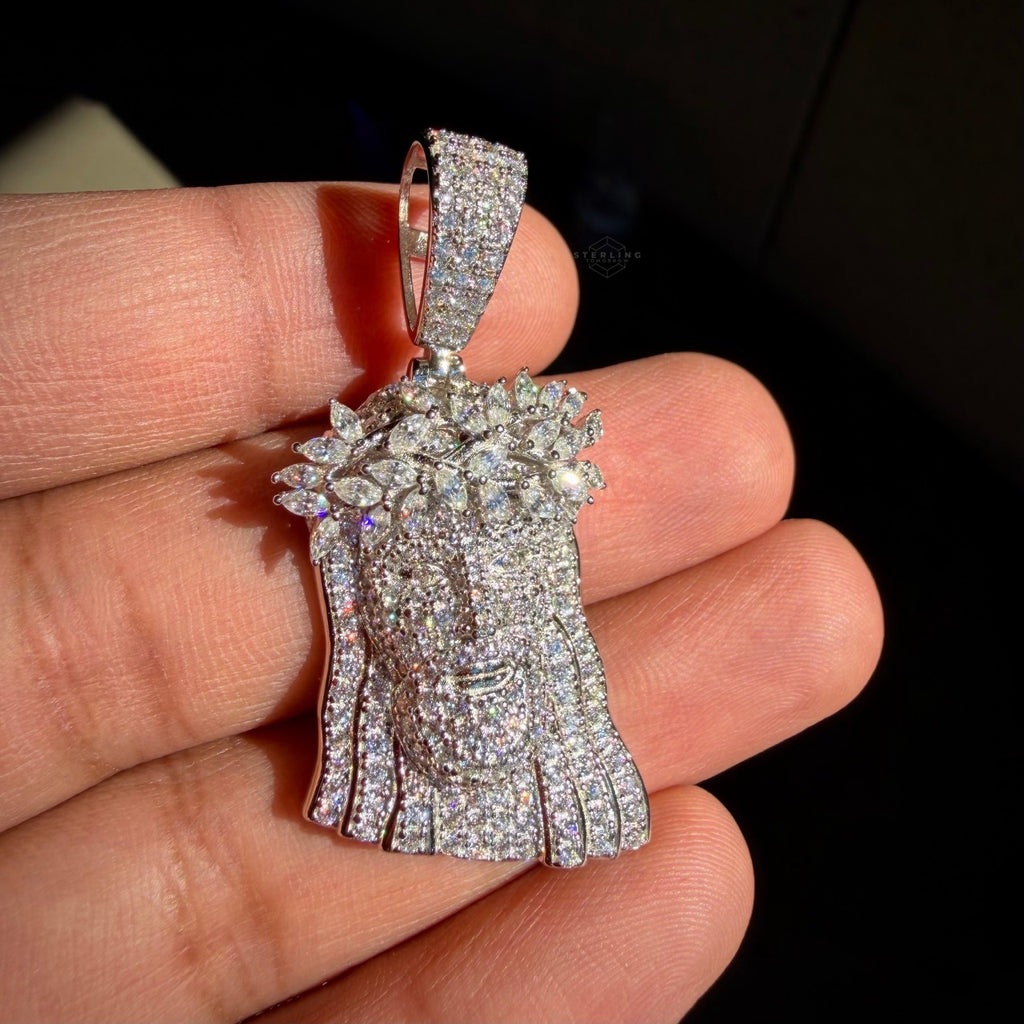 Moissanite Marquis Thorns Jesus Pendant