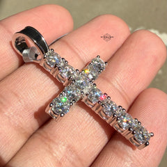 Moissanite Tennis Cross Pendant