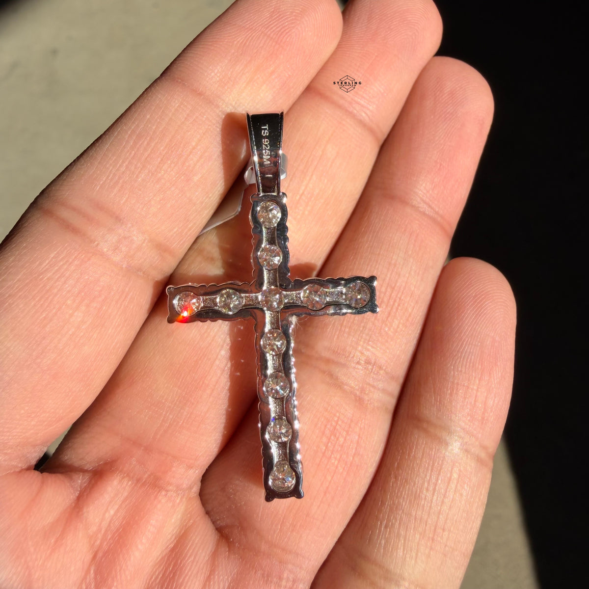 Moissanite Tennis Cross Pendant
