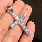 Moissanite Tennis Cross Pendant