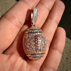 Moissanite Football Rose Iced Pendant