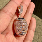 Moissanite Football Rose Iced Pendant
