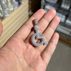 Wheelchair Symbol Pendant - Silver Tone
