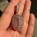 Moissanite Football Rose Iced Pendant