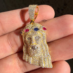Moissanite Jesus 14k Gold Over Silver Color Crown Pendant