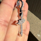 Moissanite Point Cross Pendant