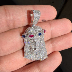 Moissanite Jesus Color Crown Pendant