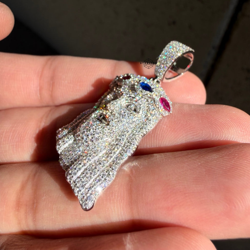 Moissanite Jesus Color Crown Pendant