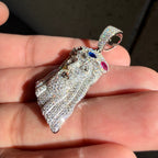 Moissanite Jesus Color Crown Pendant